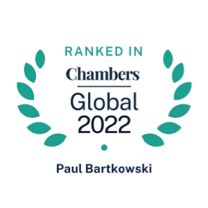 badge for Ranked In Chambers Global 2022 award • Paul Bartkowski